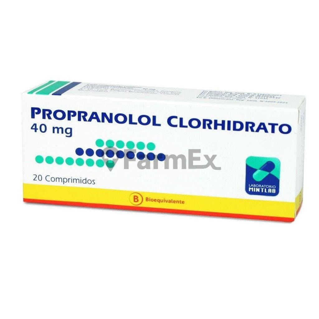 Propranolol 40 mg x 20 comprimidos susc-1 de 2 meses Farmex-Suscripciones-Persistente